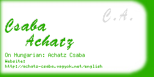 csaba achatz business card